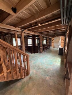 The Barns at Crest Hill Barn Pub stairs and bar