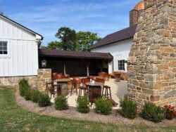 The Barns at Crest Hill Fireplace Patio with seating