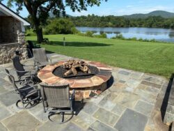 The Barns at Crest Hill Icehouse Patio Fire Pit and Lake