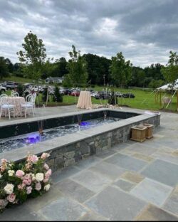 The Barns at Crest Hill Icehouse Patio fountain
