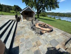 The Barns at Crest Hill Icehouse Patio Icehouse and Fire Pit