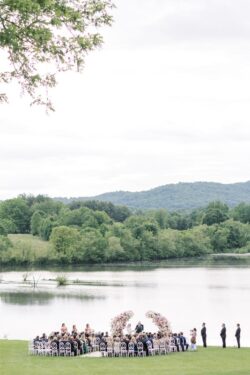 Wedding Ceremony on the lake at The Barns at Crest Hill