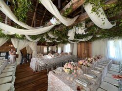 The Barns at Crest Hill Main Barn decorated with reception