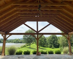 The Barns at Crest Hill Pavilion interior facing the lake